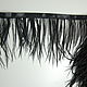 Braid of ostrich feathers 8-10 cm black, braid, Moscow,  Фото №1