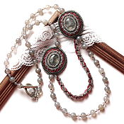 Украшения handmade. Livemaster - original item Set of beads with agate Early morning.. Handmade.