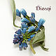 Brooch 'Muscari'. Silk flowers, cloth flowers. Flowers. Dizani. My Livemaster. Фото №4
