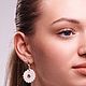 Серьги - Ромашки, ручной работы из фарфора, элементы из чистого золота. Серьги классические. FARFORICA. Ярмарка Мастеров.  Фото №6
