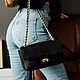 Leather Women's Black Python Leather Bag. Crossbody bag. ulijana-zijangirova. My Livemaster. Фото №6