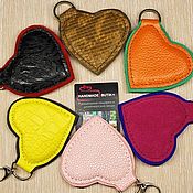Сувениры и подарки handmade. Livemaster - original item Heart Keychain made of Leather and Suede Valentine`s Day Valentine. Handmade.