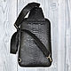 Order Men's sling bag, made of genuine python leather, in black. SHOES&BAGS. Livemaster. . Crossbody bag Фото №3