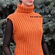 Knitted vest color pumpkin c Alpaca wool, warm wool winter. Vests. Knit Studio Yana Buryak. Online shopping on My Livemaster.  Фото №2