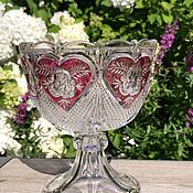 Винтаж handmade. Livemaster - original item Crystal vase Red crystal, handmade, Czechoslovakia. Handmade.