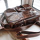 Order Bag purse tablet leather with engraving to order. Innela- авторские кожаные сумки на заказ.. Livemaster. . Tablet bag Фото №3