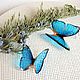 Transparent Earrings Bright Blue Turquoise Fluttering Butterflies For Children. Earrings. WonderLand. Online shopping on My Livemaster.  Фото №2