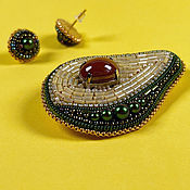 Украшения handmade. Livemaster - original item Avocado brooch and stud earrings as a GIFT. Handmade.