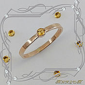 Украшения handmade. Livemaster - original item Mini-week ring 585 gold, citrine.. Handmade.