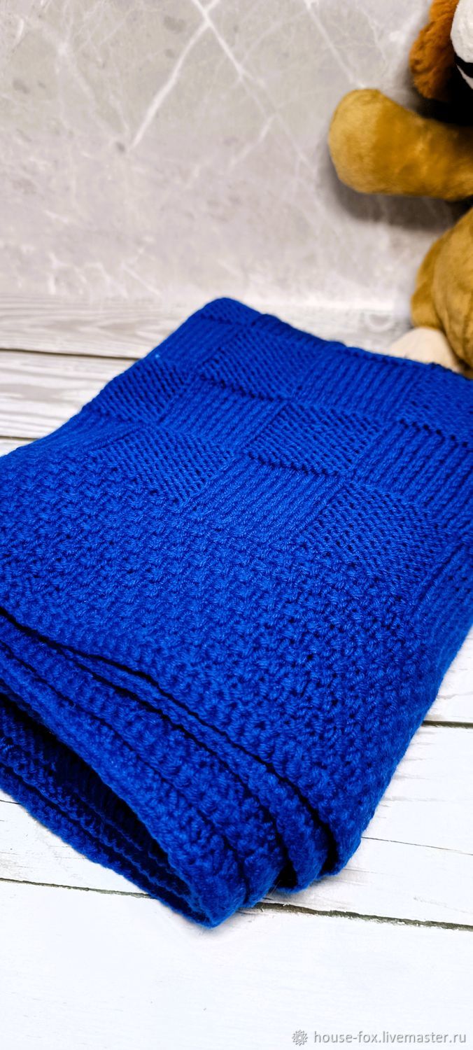 Пледы: Детский плед Василек ручной вязки в интернет-магазине на Ярмарке ...