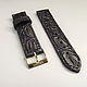 Watchband. Crocodile black. Watch Straps. ivTris Leather Handmade (ivtris). Online shopping on My Livemaster.  Фото №2