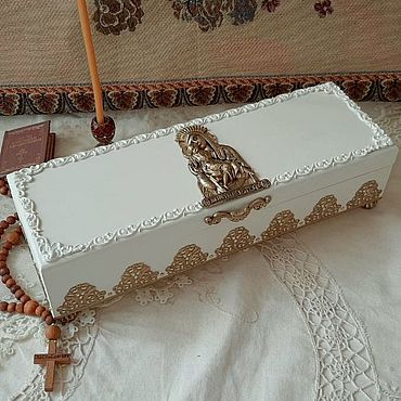 Для дома и интерьера ручной работы. Ярмарка Мастеров - ручная работа Православная шкатулка Божья Матерь Милостивая. Handmade.