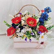 Цветы и флористика handmade. Livemaster - original item Basket with poppies. Handmade.