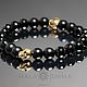 Black Onyx Skull Bracelet. Bead bracelet. malajemma. Online shopping on My Livemaster.  Фото №2