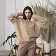 Angora jumper with V neck dark beige. Sweaters. malinacashmere (fall-in-love-brand). Online shopping on My Livemaster.  Фото №2