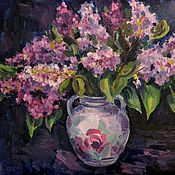Картины и панно handmade. Livemaster - original item Pictures: Lilacs in a vase. Handmade.