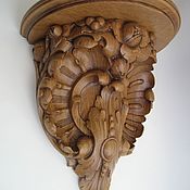 Для дома и интерьера handmade. Livemaster - original item Carved wall console shelf Rococo 2, oak. Handmade.