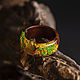 Ring made of epoxy resin and wood with flowers 'Flowers', Rings, Kostroma,  Фото №1