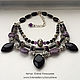 Ethno necklace with black agates and amethysts, Necklace, Moscow,  Фото №1