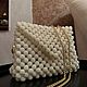 Clutch (handbag) on a chain of beads 'Shambala' beige. Clutches. Samotsvety mira. Neobychnye ukrasheniya. Ярмарка Мастеров.  Фото №4