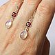 Серьги из серебра с гранатом и лунным камнем. Серьги классические. Newstylejewelry. Ярмарка Мастеров.  Фото №6