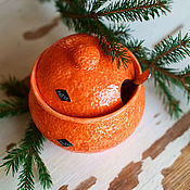 Посуда handmade. Livemaster - original item Mandarin sugar bowl-handmade ceramics. Handmade.