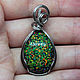 Drop pendant with laboratory green opals in steel wire. Pendants. Mosaic Opal (mosaicopal). My Livemaster. Фото №6