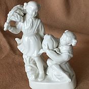 Винтаж handmade. Livemaster - original item Pioneer Girls Vintage Porcelain Figurine Old China Dehua 1950s. Handmade.