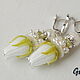 Earrings pearls and white flowers. Earrings. Grafoli jewellery. My Livemaster. Фото №4