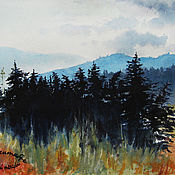 Картины и панно handmade. Livemaster - original item Paintings: watercolor landscape painting mountain forest BLACK forest. Handmade.