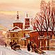 " Морозный вечер в Москве " ( копия с картины М. Сатарова ). Картины. Юрий Тюкавкин. Ярмарка Мастеров.  Фото №4