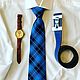 Stylish classic tie blue plaid tie, Ties, Moscow,  Фото №1