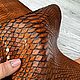 Azteca Tamponato Arancio (0,5-0,7 мм), цв. Оранж,  кожа питона. Кожа. Prima Pelle (Марина). Ярмарка Мастеров.  Фото №6