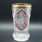 Винтаж handmade. Livemaster - original item WINE GLASS, GLASS, VASE. BOHEMIAN glass, crystal ENGRAVING Czechoslovakia. Handmade.