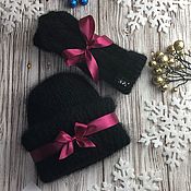 Аксессуары handmade. Livemaster - original item Knitted hat and mittens set 