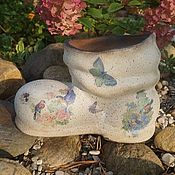 Цветы и флористика handmade. Livemaster - original item pots: Ceramic Shoe. Handmade.