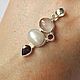 Кулон из серебра с гранатом, розовым кварцем и жемчугом. Подвеска. Newstylejewelry. Ярмарка Мастеров.  Фото №4
