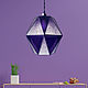 Order Hanging Geometric Purple Glass Lamp. tiffanarium (Tiffanarium). Livemaster. . Ceiling and pendant lights Фото №3
