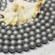 Материалы для творчества handmade. Livemaster - original item Majorca Pearl 10mm Grey Matte Beads Textured. Handmade.