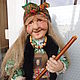 Order Doll Baba Yaga with broom. With smile. Livemaster. . Stuffed Toys Фото №3