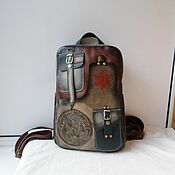 Сумки и аксессуары handmade. Livemaster - original item Leather backpack with an engraving of Kolovrat.In stock.. Handmade.