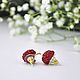 Order Crimson stud earrings (carnations), glossy. ToutBerry. Livemaster. . Stud earrings Фото №3