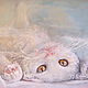 Painting watercolor cat the picture with the cat white cat. Pictures. Picture&miniature lacquer painting. My Livemaster. Фото №4