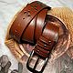  Belt brown width 40 mm. Straps. AGAT Galina. My Livemaster. Фото №4