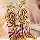 Order Margaret's Earrings. Pink gold white earrings. soutache. LADY-LIZA jewelry shop. Livemaster. . Earrings Фото №3