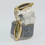 Украшения handmade. Livemaster - original item 925 silver ring with black or silver rhodium PS0020. Handmade.