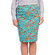 Cotton skirt with flowers turquoise bright. Skirts. Skirt Priority (yubkizakaz). My Livemaster. Фото №5