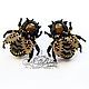 Bee cufflinks Golden beads, Cuff Links, Ulyanovsk,  Фото №1