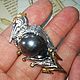 Order Brooch'Heron' with a black Baroque pearl. SELENA. Livemaster. . Brooches Фото №3