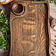 Tabla de bistec con salsa de madera. Color carbón'. Cutting Boards. derevyannaya-masterskaya-yasen (yasen-wood). Ярмарка Мастеров.  Фото №6